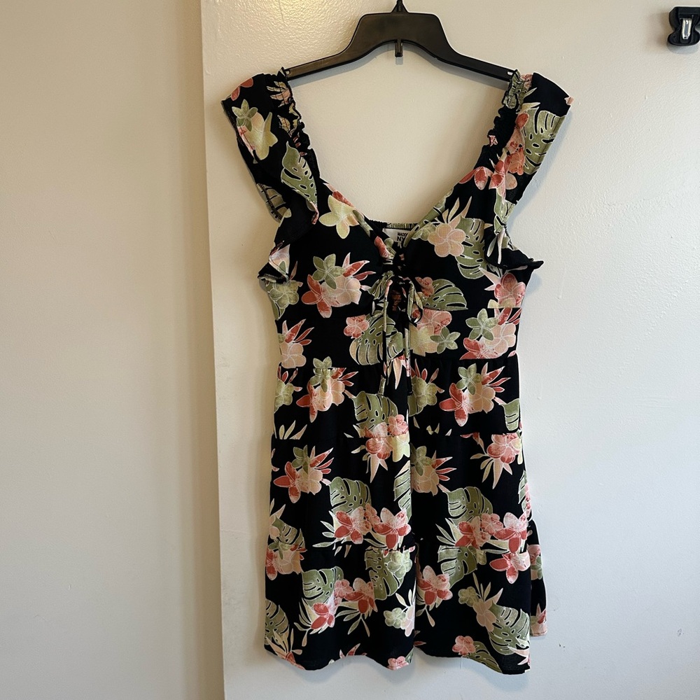 Floral Black Mini Dress